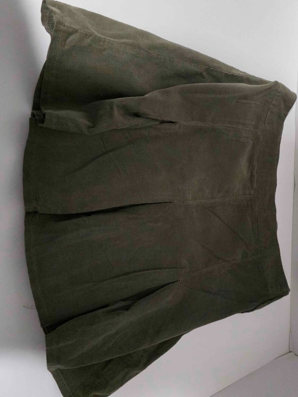 Eyeshadow Olive Green Corduroy Pleated Mini Skirt Junior's Size 9